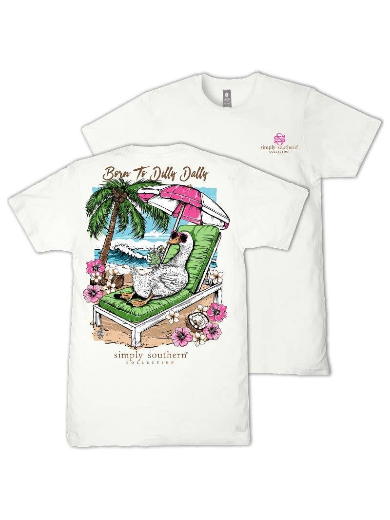 Women's Simply Southern -DILLYDALLY-OYSTER Short Sleeve Tee