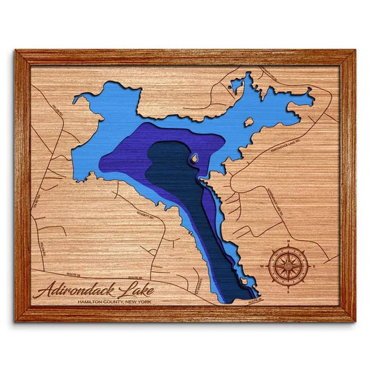 Adirondack Lake, New York Depth Map