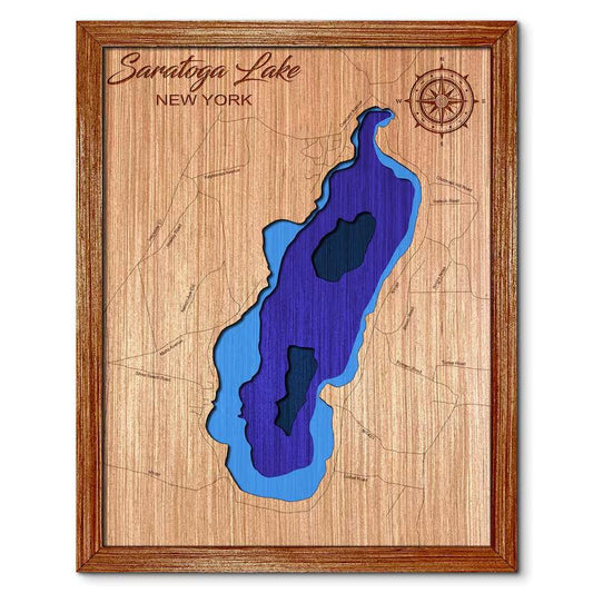 Saratoga Lake, New York Depth Map