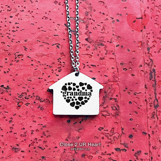 Grandma Hearts Home Necklace