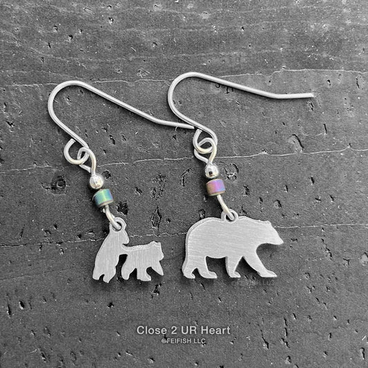 Bear with 2 Cubs Earrings